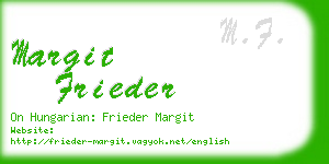 margit frieder business card